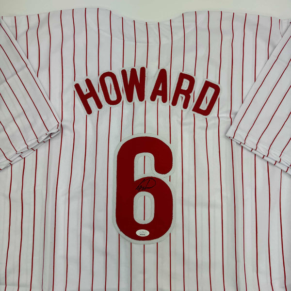 Autographed/Signed Ryan Howard Philadelphia Pinstripe Baseball Jersey JSA COA