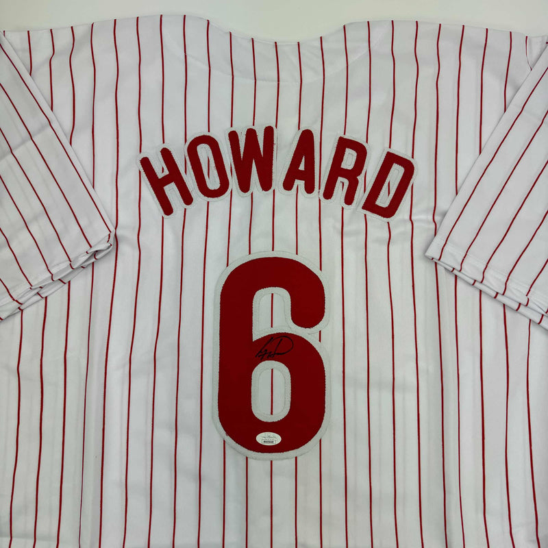 Autographed/Signed Ryan Howard Philadelphia Pinstripe Baseball Jersey JSA COA