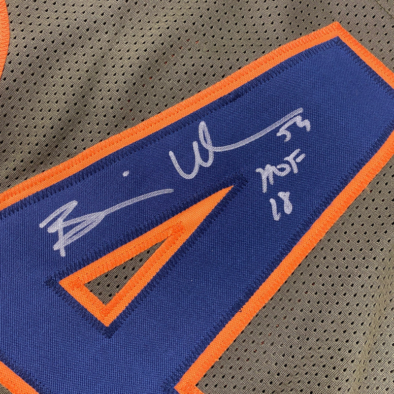 Autographed/Signed Brian Urlacher HOF 18 Chicago Green Salute To Service Stat Football Jersey Beckett BAS COA