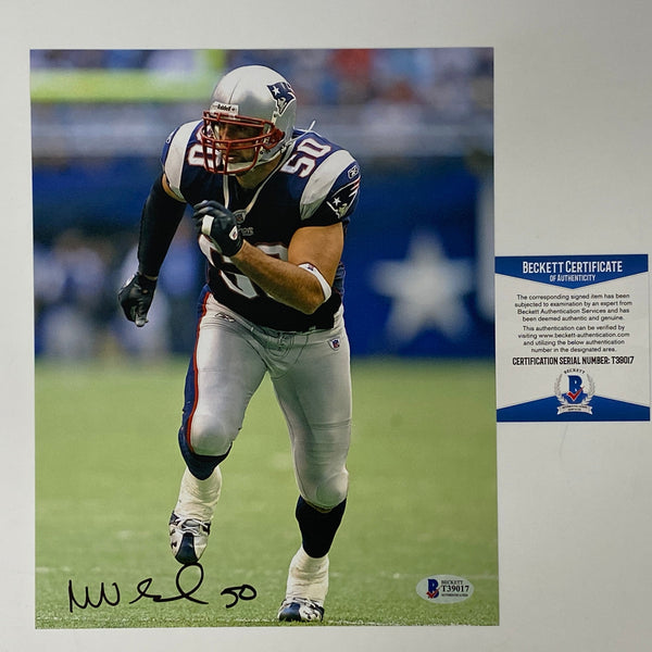 Autographed/Signed Mike Vrabel New England Patriots 8x10 Football Photo Beckett BAS COA #2