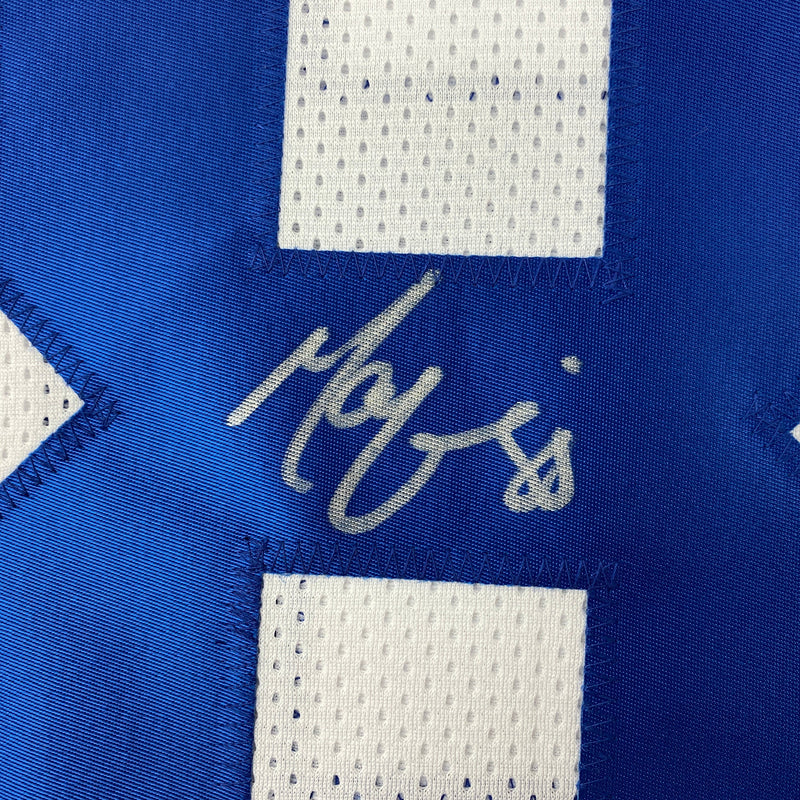 Autographed/Signed Marvin Harrison Indianapolis White Football Jersey JSA COA