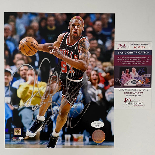 Autographed/Signed Dennis Rodman Chicago Bulls 8x10 Basketball Photo Beckett BAS COA