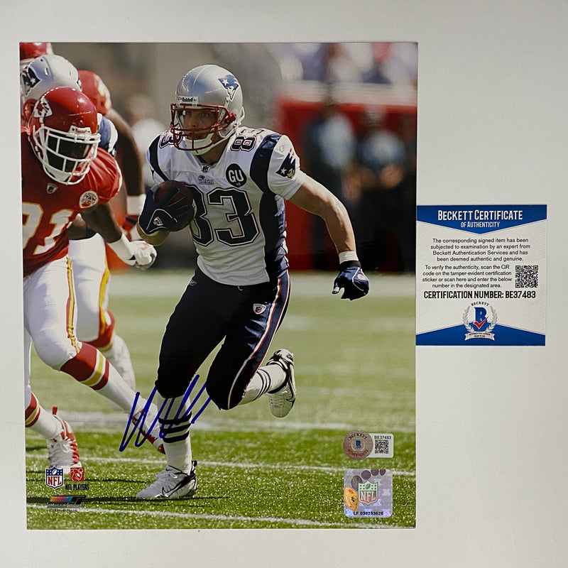 Autographed/Signed Wes Welker New England Patriots 8x10 Football Photo Beckett BAS COA #2