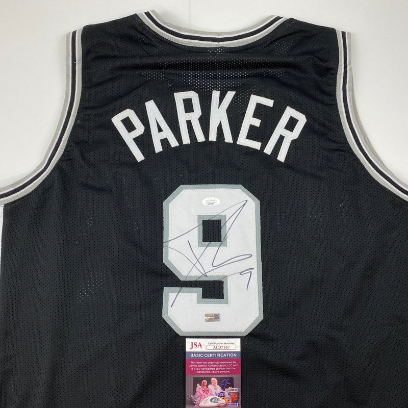 Autographed/Signed Tony Parker San Antonio Black Basketball Jersey JSA COA