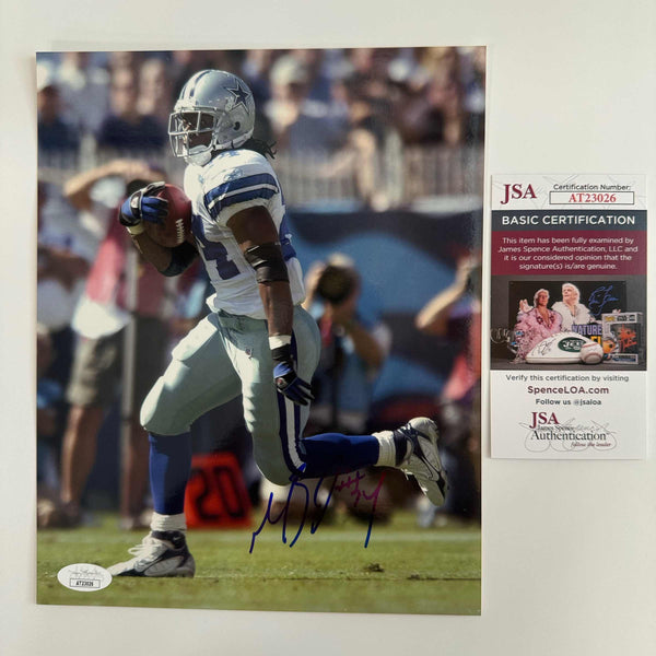 Autographed/Signed Marion Barber Dallas Cowboys 8x10 Football Photo JSA COA