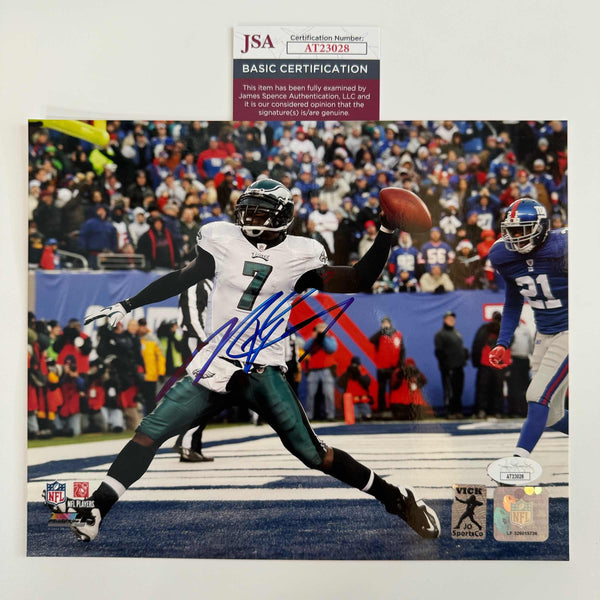 Autographed/Signed Michael Mike Vick Philadelphia Eagles 8x10 Football Photo JSA COA