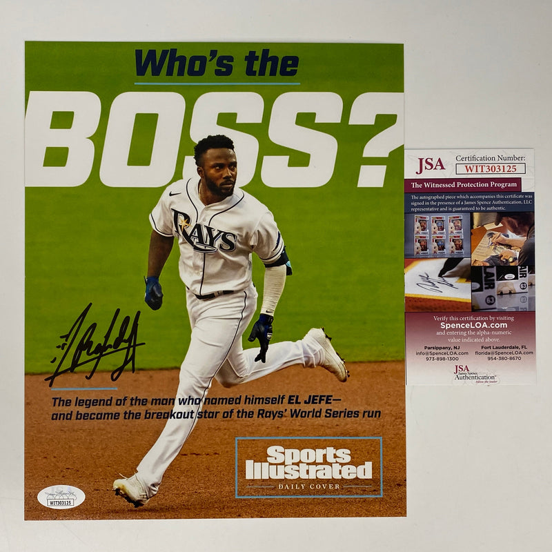 Autographed/Signed Randy Arozarena Tampa Bay Rays 8x10 Baseball Photo JSA COA #2