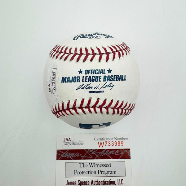 Autographed/Signed Don Mattingly "85 AL MVP" Yankees Rawlings Official Major League Baseball ROML JSA COA