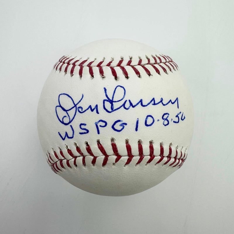 Autographed/Signed Don Larsen "WSPG 10-8-56" Yankees Rawlings Official Major League Baseball ROML PSA/DNA COA