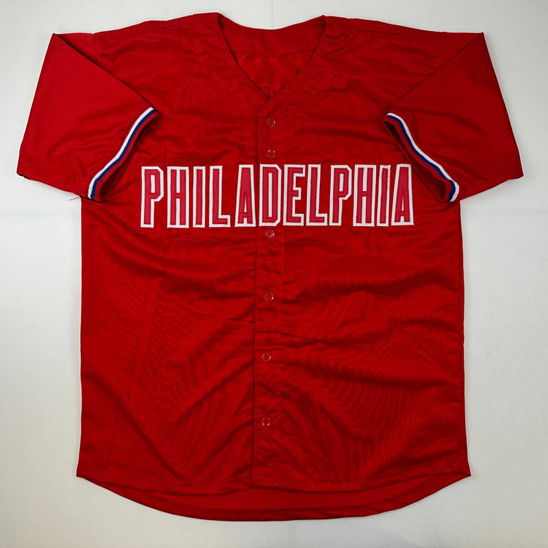 Autographed/Signed Trea Turner Philadelphia Red Baseball Jersey Beckett BAS COA