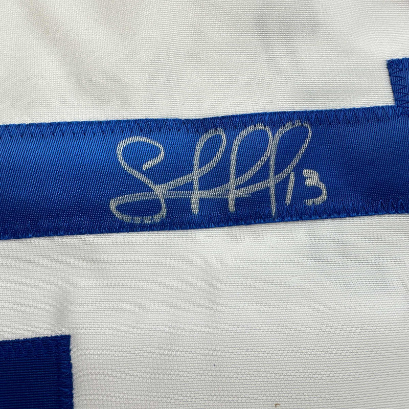 Autographed/Signed Salvador Perez Kansas City White Baseball Jersey Beckett BAS COA