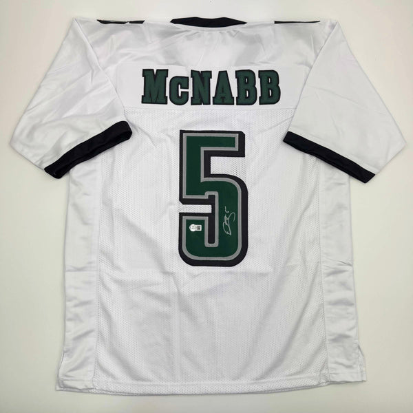 Autographed/Signed Donovan McNabb Philadelphia White Football Jersey JSA COA