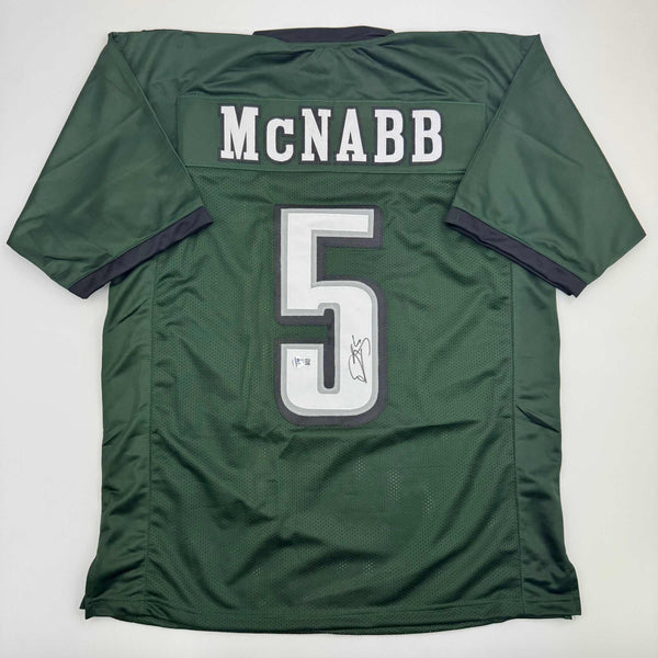 Autographed/Signed Donovan McNabb Philadelphia Green Football Jersey Beckett BAS COA