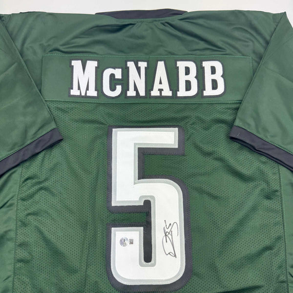 Autographed/Signed Donovan McNabb Philadelphia Green Football Jersey Beckett BAS COA