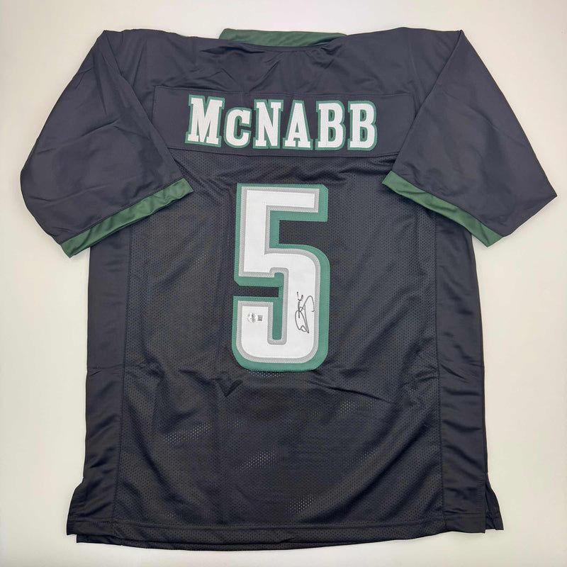 Autographed/Signed Donovan McNabb Philadelphia Black Football Jersey JSA COA