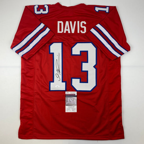 Autographed/Signed Gabriel Gabe Davis Buffalo Red Football Jersey Beckett BAS COA