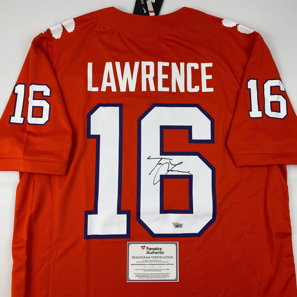 Autographed/Signed Trevor Lawrence Clemson Tigers Orange Authentic Nike College Football Jersey Fanatics COA