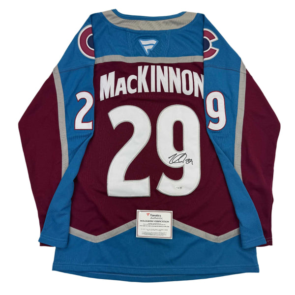 Autographed/Signed Nathan MacKinnon Colorado Avalanche Authentic Maroon Hockey Jersey Fanatics COA