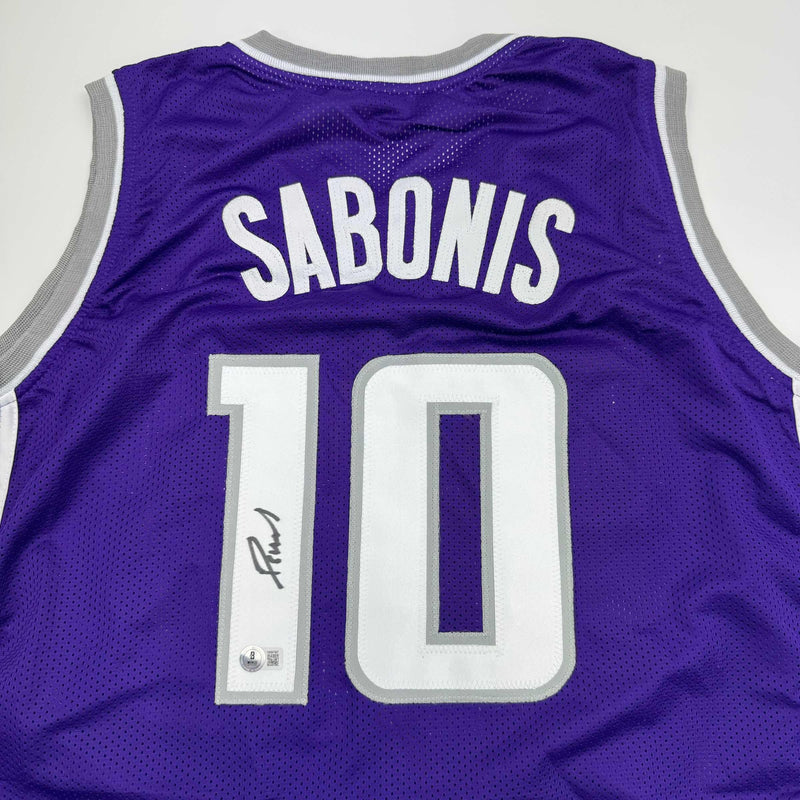 Autographed/Signed Domantas Sabonis Sacramento Purple Basketball Jersey Beckett BAS COA