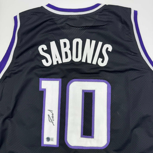 Autographed/Signed Domantas Sabonis Sacramento Black Basketball Jersey Beckett BAS COA