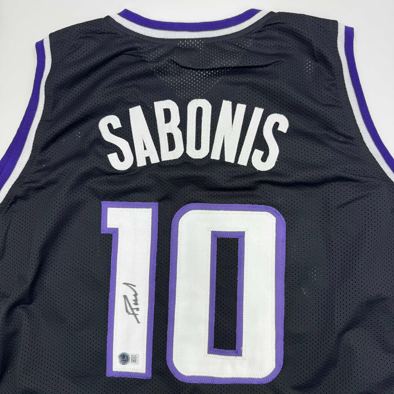 Autographed/Signed Domantas Sabonis Sacramento Black Basketball Jersey Beckett BAS COA