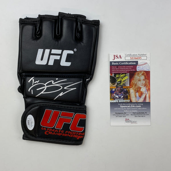 Autographed/Signed Dustin Poirier The Diamond Black UFC MMA Glove Ultimate Fighting Beckett BAS COA