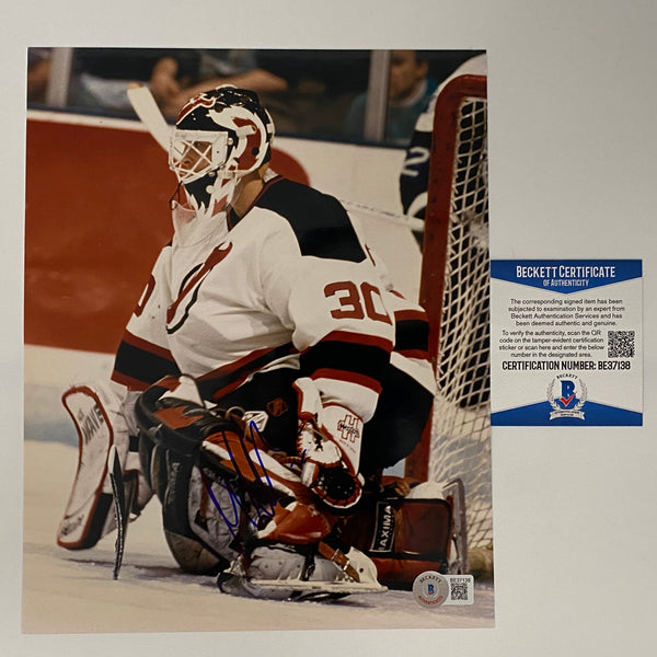 Autographed/Signed Martin Brodeur New Jersey Devils 8x10 Hockey Photo Beckett BAS COA #4