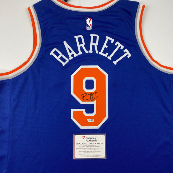 Autographed/Signed RJ R.J. Barrett New York Knicks Blue Basketball Jersey Fanatics COA