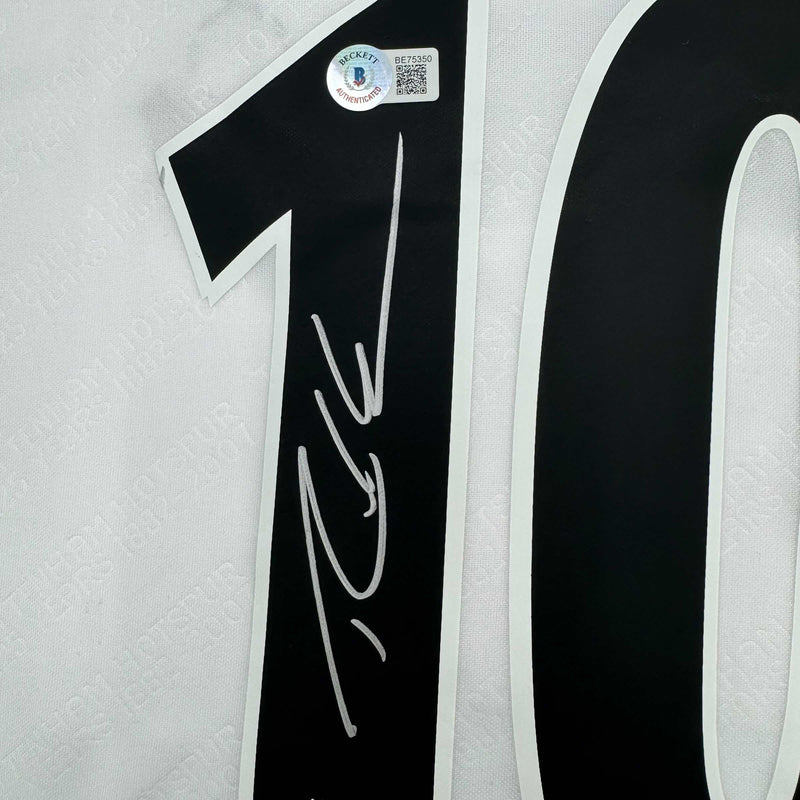 Autographed/Signed Robbie Keane Tottenham White Soccer Jersey Beckett BAS COA