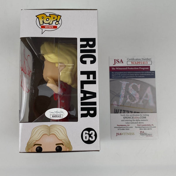 Autographed/Signed Ric Flair 16x #63 Funko Pop WWE WWF Figurine JSA COA