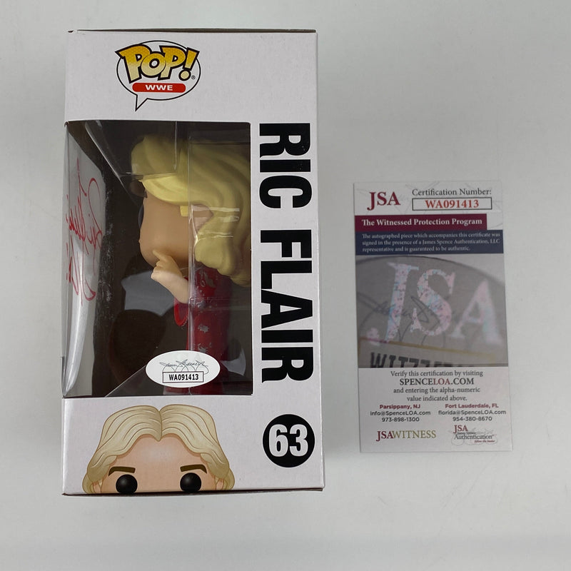 Autographed/Signed Ric Flair 16x #63 Funko Pop WWE WWF Figurine JSA COA