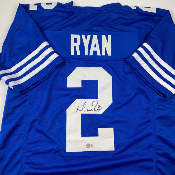 Autographed/Signed Matt Ryan Indianapolis Blue Football Jersey Beckett BAS COA