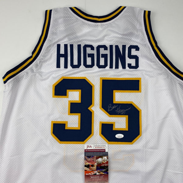 Autographed/Signed Bob Huggins West Virginia White College Basketball Jersey JSA COA