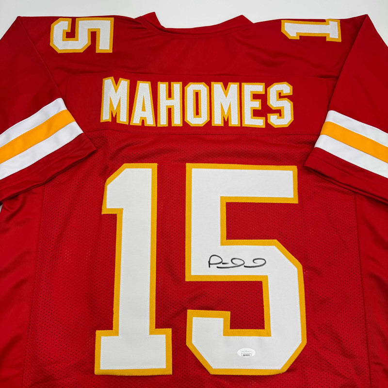 Autographed/Signed Patrick Mahomes Kansas City Red Football Jersey JSA COA