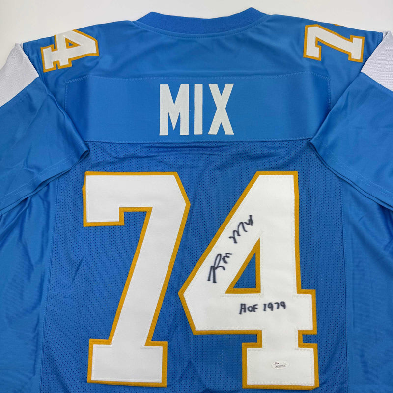 Autographed/Signed Ron Mix HOF 1979  San Diego Powder Blue Football Jersey JSA COA