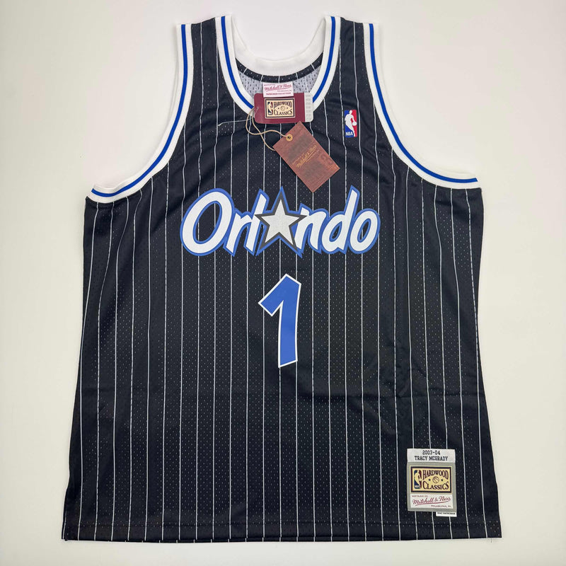 Autographed/Signed Tracy McGrady Orlando Magic Black Authentic Swingman Mitchell & Ness Basketball Jersey Fanatics COA