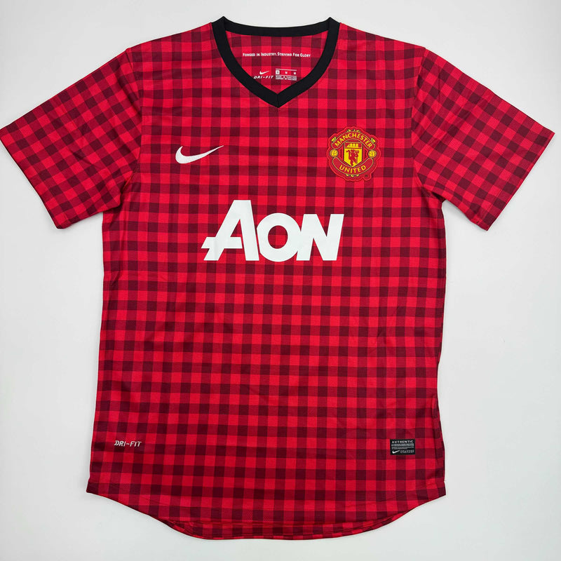 Autographed/Signed Dimitar Berbatov Manchester United Red Checkered Soccer Jersey Beckett BAS COA