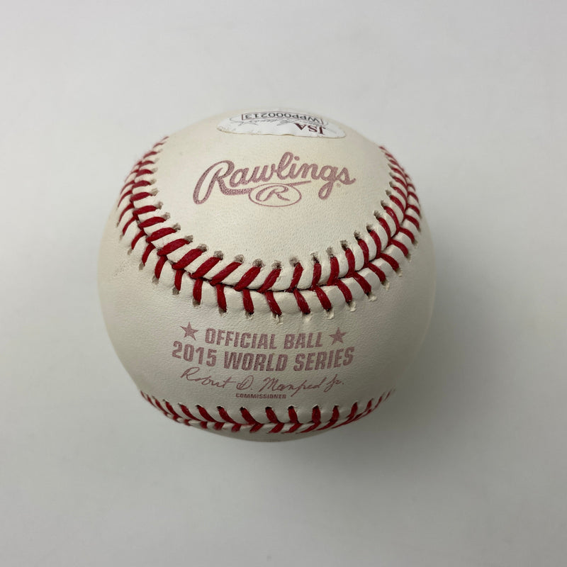 Autographed/Signed Salvador Perez 2015 World Series Rawlings Official Major League Baseball ROML JSA COA