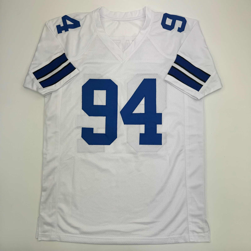Autographed/Signed Demarcus Ware Dallas White Football Jersey Beckett BAS COA