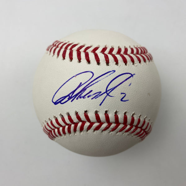 Autographed/Signed Jazz Chisholm Jr. Rawlings Official Major League Baseball ROML JSA COA