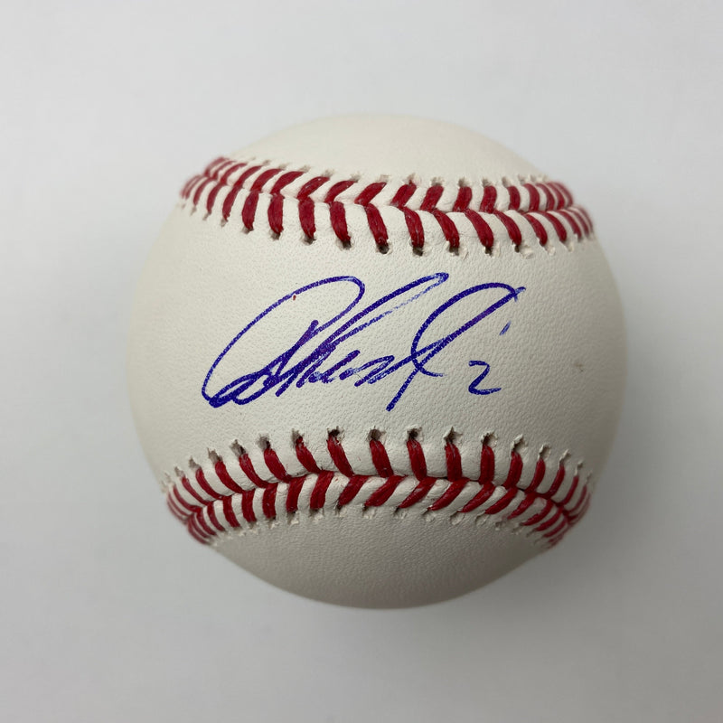 Autographed/Signed Jazz Chisholm Jr. Rawlings Official Major League Baseball ROML JSA COA