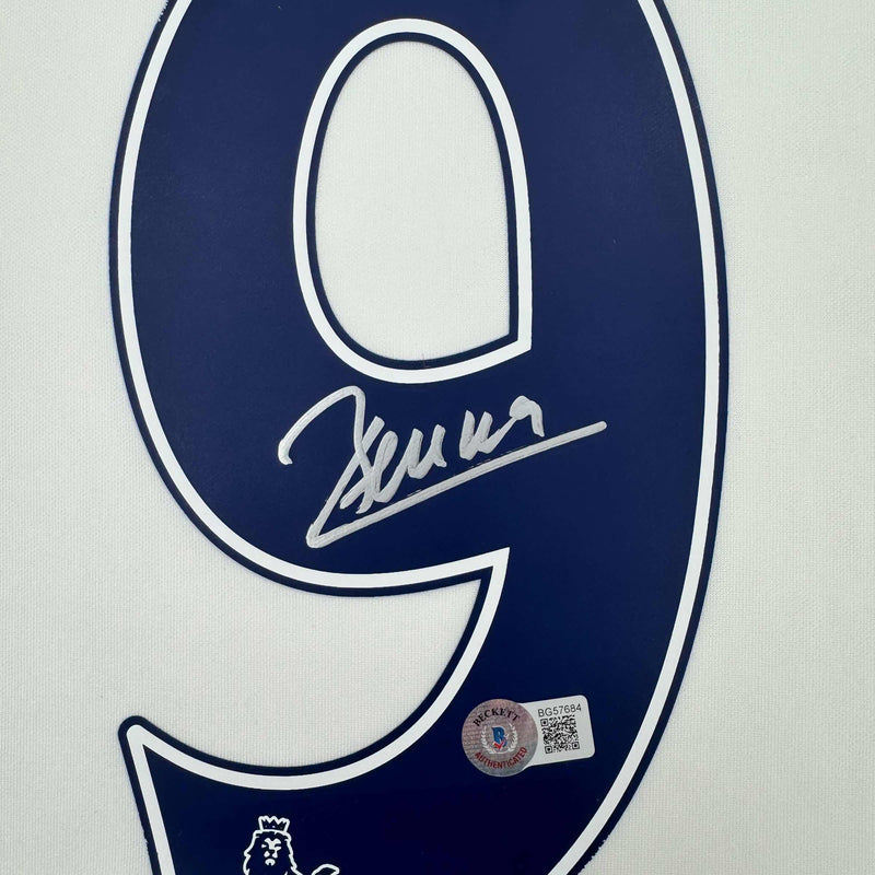 Autographed/Signed Dimitar Berbatov Tottenham White Soccer Jersey Beckett BAS COA