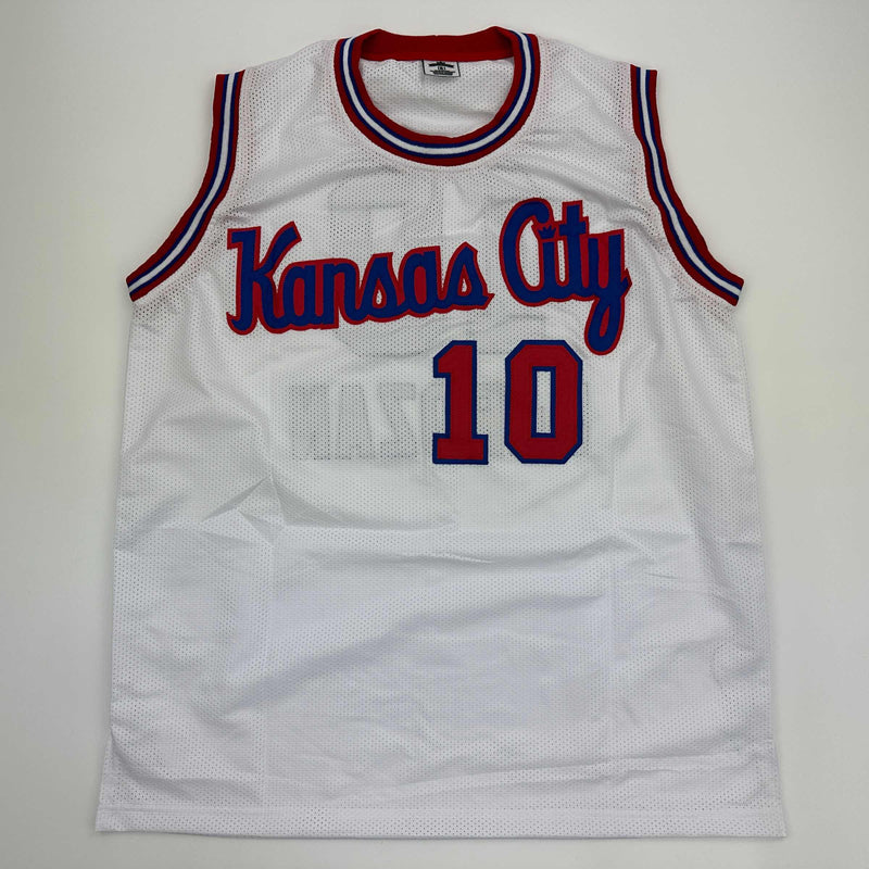 Autographed/Signed DeMar DeRozan Sacramento White Kansas City Retro Basketball Jersey Beckett BAS COA