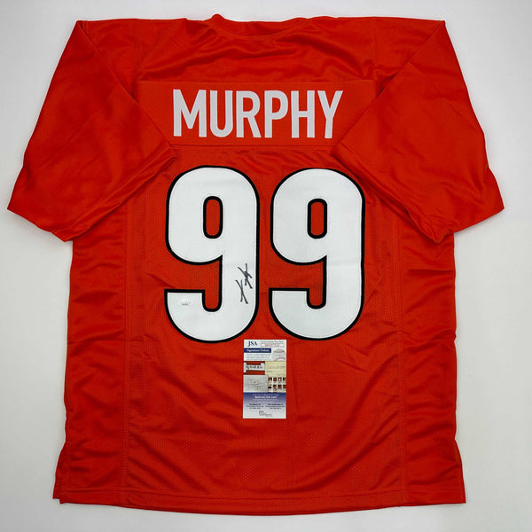 Autographed/Signed Myles Murphy Cincinnati Orange Football Jersey JSA COA