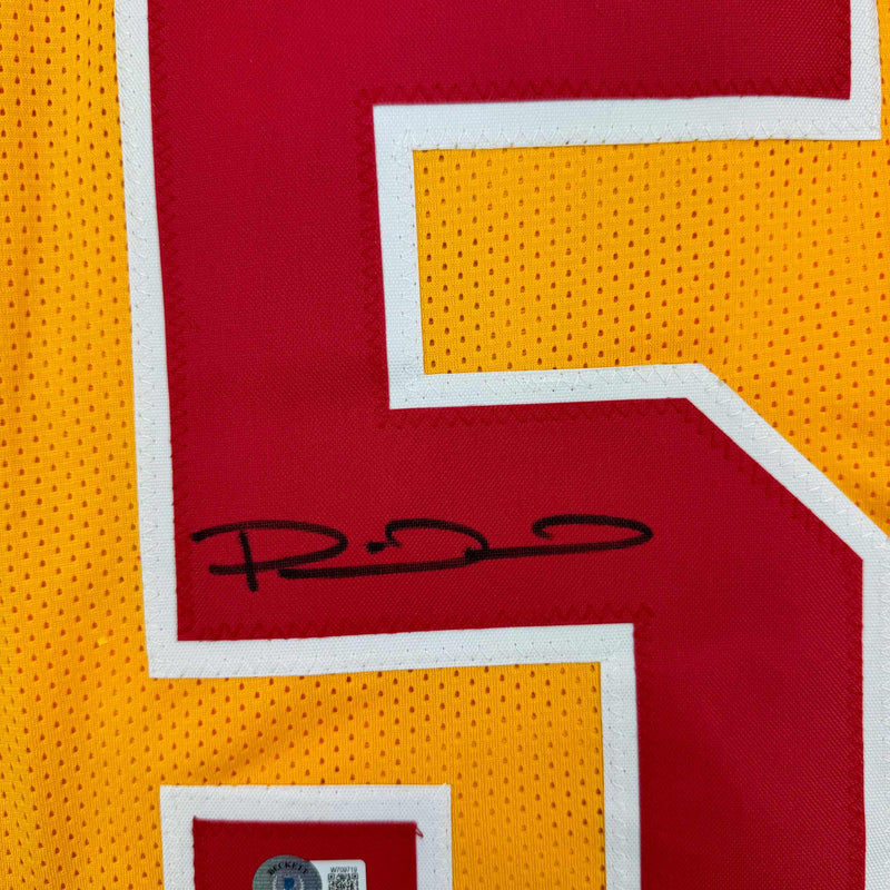 Autographed/Signed Patrick Mahomes Kansas City Yellow Football Jersey Beckett BAS COA