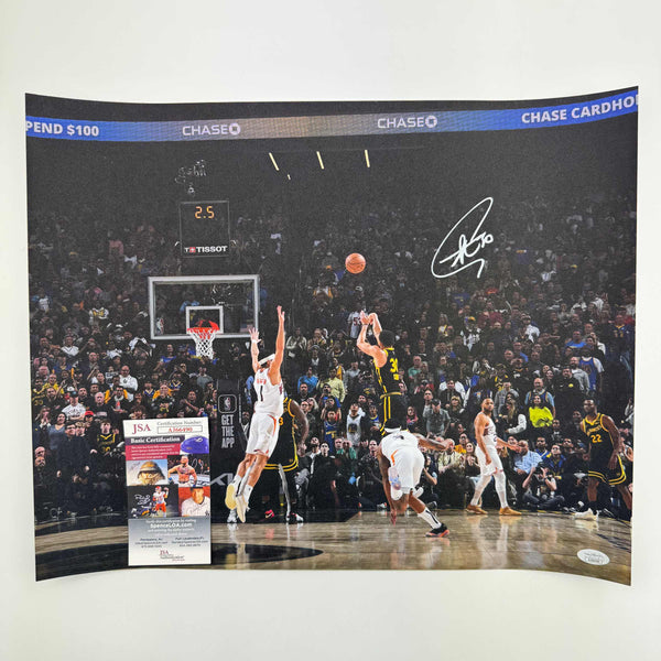 Autographed/Signed Stephen Steph Curry Golden State Warriors 16x20 Basketball Photo JSA COA