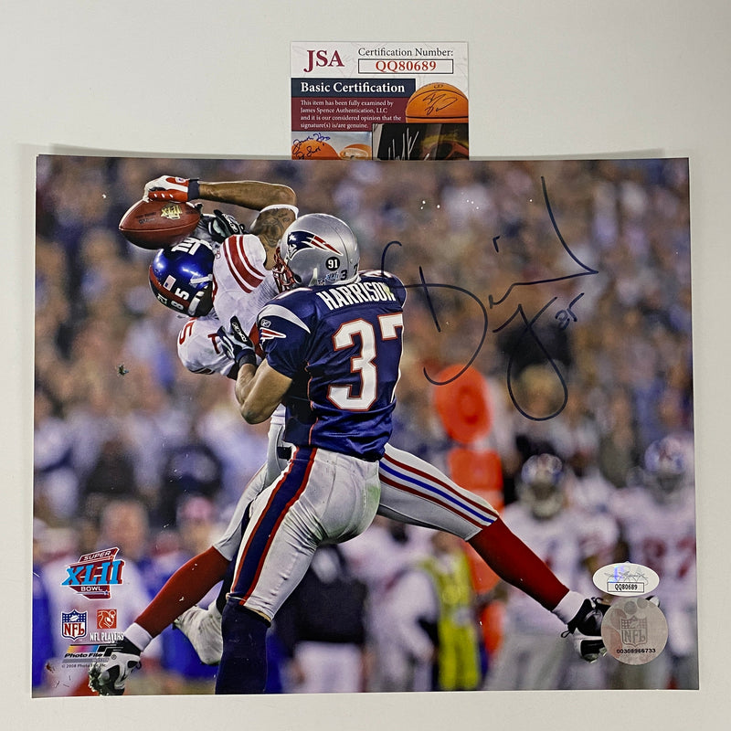 Autographed/Signed David Tyree The Catch Super Bowl XLII New York Giants 8x10 Football Photo JSA COA