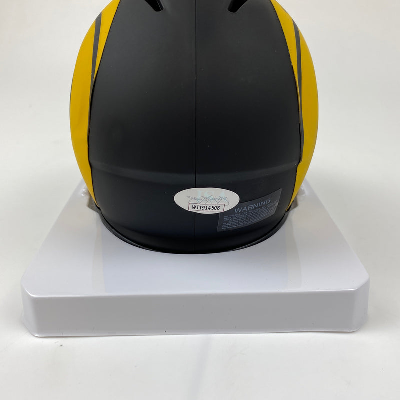 Autographed/Signed Jalen Ramsey Los Angeles Rams Eclipse Mini Football Helmet JSA COA