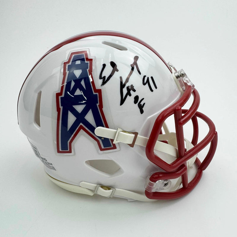 Autographed/Signed Earl Campbell Houston Oilers Mini Football Helmet JSA COA
