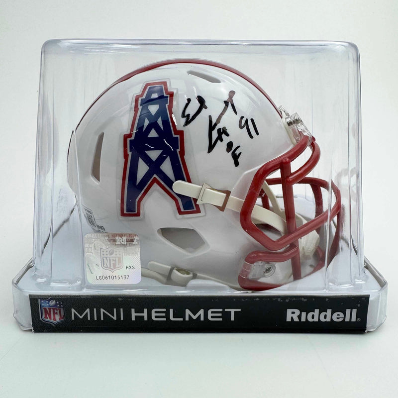 Autographed/Signed Earl Campbell Houston Oilers Mini Football Helmet JSA COA